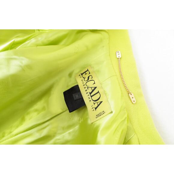 Lime Green Vintage Escada by Margaretha Ley Wool Cashmere Blazer Jacket 38 M - Picture 14 of 14